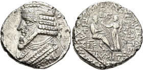 KINGS OF PARTHIA. Gotarzes II, circa AD 40-51. Tetradrachm (Billon, 28 mm, 13.86 g, 12 h), Seleukeia on the Tigris, SE 359, month of Peritios = Januar...
