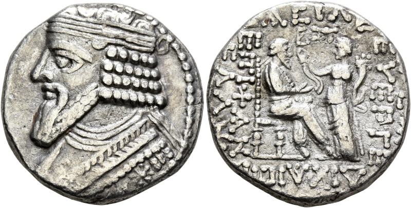 KINGS OF PARTHIA. Gotarzes II, circa AD 40-51. Tetradrachm (Billon, 26 mm, 10.52...