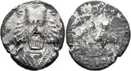 KINGS OF PARTHIA. Artabanos IV, circa 10-38. Tetradrachm (Subaeratus, 27 mm, 13.13 g). Diademed and draped facing bust of Artabanos IV. Rev. [BACIΛEΩC...