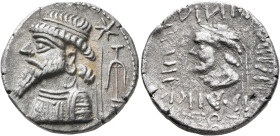 KINGS OF ELYMAIS. Kamnaskires V, circa 54/3-33/2 BC. Tetradrachm (Billon, 27 mm, 15.37 g, 12 h), Seleukeia on the Hedyphon, SE 277 = 36/5. Diademed an...