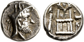 KINGS OF PERSIS. Uncertain king, 2nd century BC. Obol (Silver, 9 mm, 0.68 g, 5 h), Istakhr (Persepolis). Male head to right, wearing diadem and kyrbas...