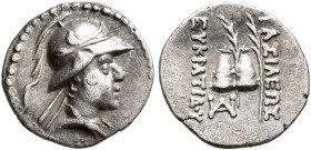 BAKTRIA, Greco-Baktrian Kingdom. Eukratides I, circa 170-145 BC. Obol (Silver, 11 mm, 0.69 g, 12 h), Baktra or an uncertain mint in the Paropamisadai ...