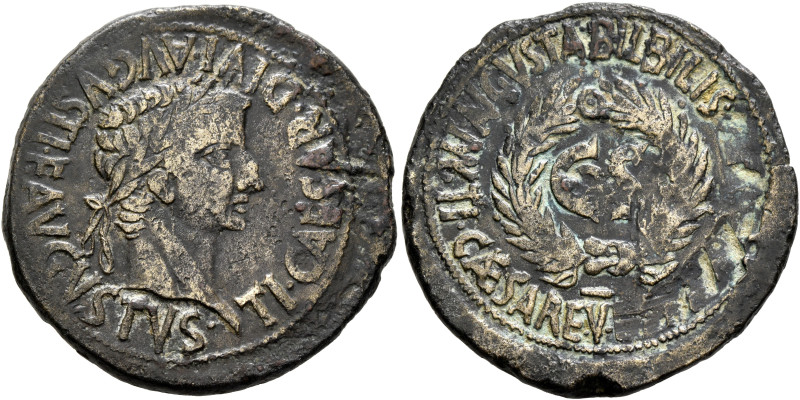 SPAIN. Bilbilis. Tiberius, 14-37. As (Orichalcum, 30 mm, 12.07 g, 10 h), L. Aeli...