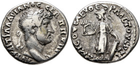 PONTUS. Amisus. Hadrian, 117-138. Drachm (Silver, 18 mm, 3.39 g, 7 h), CY 163 = 131/2. ΑΥΤ ΚΑΙ ΤΡΑ ΑΔΡΙΑΝΟϹ ϹΕΒ Π Π ΥΠ Γ Laureate head of Hadrian to r...