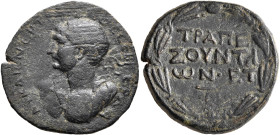 PONTUS. Trapezus. Trajan, 98-117. Assarion (Bronze, 23 mm, 6.55 g, 6 h), CY 50 = 113/4. ΑΥ ΚΑΙϹ ΝЄΡ ΤΡΑΙΑΝΟϹ ϹЄΒ ΓЄΡ ΔΑ Laureate heroic bust of Trajan...
