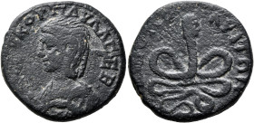 PAPHLAGONIA. Ionopolis. Julia Paula, Augusta, 219-220. Diassarion (Bronze, 23 mm, 8.45 g, 7 h). ΙΟΥ ΚΟΡ ΠΑΥΛΑ CΕΒ Draped bust of Julia Paula to left, ...