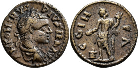 MYSIA. Parium. Elagabalus, 218-222. 'As' (Bronze, 22 mm, 6.32 g, 7 h). ANTONINVS PIVS FEL AV Laureate, draped and cuirassed bust of Elagabalus to righ...
