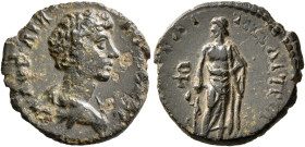 MYSIA. Pergamum. Lucius Verus, as Caesar, 138-161. Assarion (Bronze, 19 mm, 2.76 g, 1 h), I. Pollion, strategos (for the second time?), asiarch and ne...