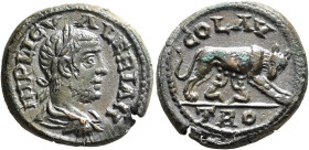 TROAS. Alexandria Troas. Valerian I, 253-260. 'As' (Bronze, 22 mm, 7.90 g, 12 h). IMP LIC VALERIAN Laureate, draped and cuirassed bust of Valerian to ...
