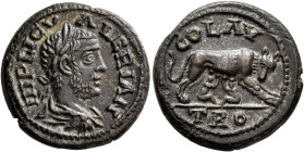 TROAS. Alexandria Troas. Valerian I, 253-260. 'As' (Bronze, 22 mm, 7.86 g, 1 h). IMP LIC VALERIAN Laureate, draped and cuirassed bust of Valerian I to...
