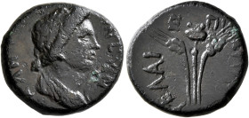 AEOLIS. Elaea. Pseudo-autonomous issue. Assarion (Bronze, 19 mm, 5.18 g), Epagathos, magistrate. Time of Nero, circa 63-68. [ΘΕ]ΟΝ ΣΥΝΚΛΗ[ΤΟΝ] Draped ...