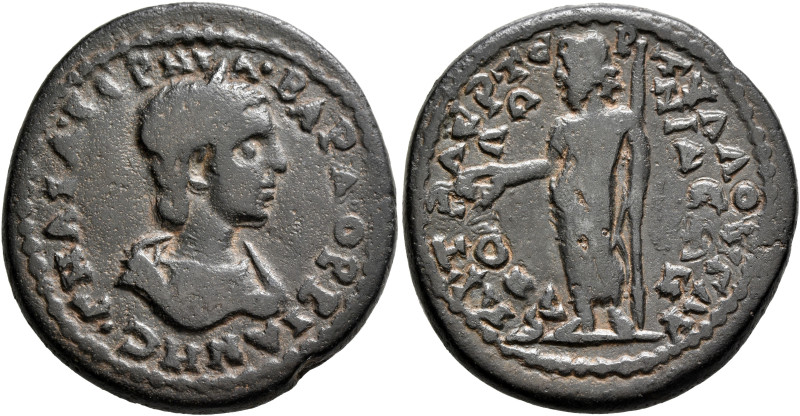 LYDIA. Apollonis. Orbiana, Augusta, 225-227. Tetrassarion (Bronze, 30 mm, 13.16 ...