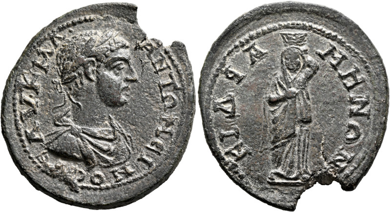 CARIA. Cidramus. Elagabalus, 218-222. Hexassarion (Bronze, 35 mm, 16.82 g, 5 h)....