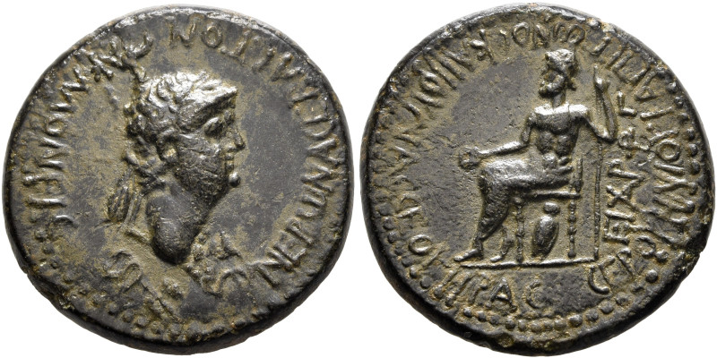 PHRYGIA. Acmoneia. Nero, 54-68. Assarion (Bronze, 20 mm, 4.18 g, 12 h), Loukios ...