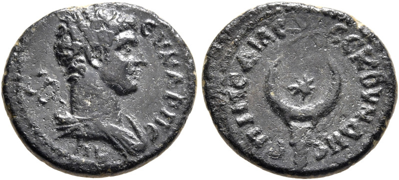 PHRYGIA. Eucarpeia. Pseudo-autonomous issue. 1/3 Assarion (Bronze, 15 mm, 2.07 g...