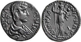 PHRYGIA. Synnada. Salonina, Augusta, 254-268. Tetrassarion (Bronze, 28 mm, 12.15 g, 7 h). KOP CA-ΛONЄINA C-ЄB Draped bust of Salonina to right. Rev. C...