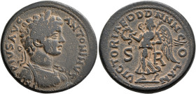 PISIDIA. Antiochia. Caracalla, 198-217. 'Sestertius' (Orichalcum, 30 mm, 25.21 g, 12 h). ANTONINVS IMP PIVS AVG Laureate, draped and cuirassed bust of...