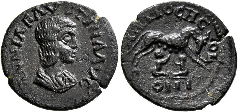 PISIDIA. Antiochia. Annia Faustina, Augusta, 221. 'Quadrans' (Bronze, 18 mm, 1.6...