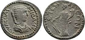 PISIDIA. Etenna. Julia Soaemias, Augusta, 218-222. Triassarion (Bronze, 25 mm, 9.61 g, 6 h). IOYΛ COAI-MIΔA CEB Draped bust of Julia Soaemias to right...