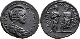 PISIDIA. Olbasa. Julia Maesa, Augusta, 218-224/5. Triassarion (Bronze, 25 mm, 7.65 g, 12 h). IVL MAESAM AVG Draped bust of Julia Maesa to right. Rev. ...