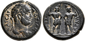 PISIDIA. Sagalassus. Hadrian, 117-138. Assarion (Bronze, 20 mm, 6.83 g, 7 h). ΑΔΡΙΑΝΟС ΚΑΙСΑΡ Laureate and draped bust of Hadrian to right, seen from ...