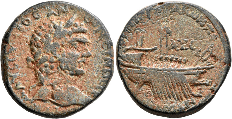 CILICIA. Aegeae. Caracalla, 198-217. Tetrassarion (Bronze, 30 mm, 20.81 g, 11 h)...