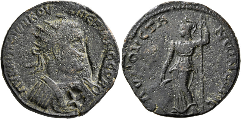 CILICIA. Augusta. Valerian I, 253-260. Tetrassarion (Bronze, 29 mm, 14.72 g, 11 ...