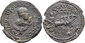 CILICIA. Colybrassus. Valerian II, Caesar, 256-258. 11 Assaria (Bronze, 31 mm, 15.00 g, 6 h). ΠOY ΛIK K O P OYAΛЄPIANON KAI CЄB Bare-headed, draped an...