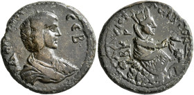 CILICIA. Flaviopolis-Flavias. Julia Domna, Augusta, 193-217. Tetrassarion (Bronze, 29 mm, 19.00 g, 12 h), CY 122 = 194/5. ΔOMNA CЄB Draped bust of Jul...