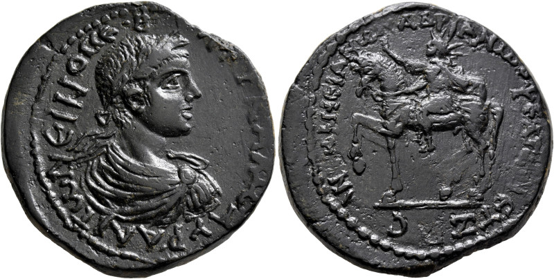 CILICIA. Mopsouestia-Mopsos. Elagabalus, 218-222. Octassarion (Bronze, 35 mm, 29...