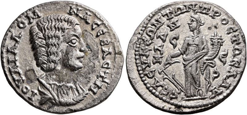 CILICIA. Seleucia ad Calycadnum. Julia Domna, Augusta, 193-217. Tridrachm (Silve...