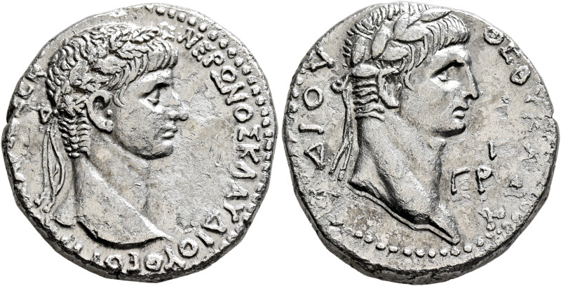 SYRIA, Seleucis and Pieria. Antioch. Nero, with Divus Claudius, 54-68. Tetradrac...