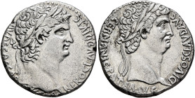SYRIA, Seleucis and Pieria. Antioch. Nero, with Divus Claudius, 54-68. Tetradrachm (Silver, 25 mm, 15.00 g, 12 h), circa 63-68. NERO CLAVD DIVI CLAVD ...