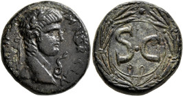 SYRIA, Seleucis and Pieria. Antioch. Nero, 54-68. 'Semis' (Bronze, 21 mm, 7.19 g, 12 h). IM NER CLAV CAESAR Laureate head of Nero to right; to right, ...