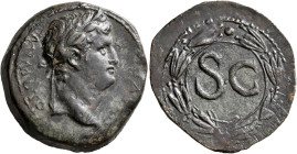 SYRIA, Seleucis and Pieria. Antioch. Otho, 69. 'As' (Bronze, 29 mm, 15.77 g, 1 h). IMP M OTHO [CAE] AV[G] Laureate head of Otho to right. Rev. Large S...