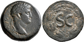 SYRIA, Seleucis and Pieria. Antioch. Otho, 69. 'As' (Bronze, 26 mm, 14.90 g, 1 h). IMP [M OTHO] CAE AVG Laureate head of Otho to right. Rev. Large S C...
