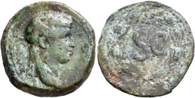 SYRIA, Seleucis and Pieria. Antioch. Otho, 69. 'Semis' (Bronze, 25 mm, 8.35 g, 12 h). IMP M O[THO C]AE AVG Laureate head of Otho to right. Rev. Large ...