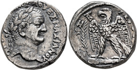SYRIA, Seleucis and Pieria. Antioch. Vespasian, 69-79. Tetradrachm (Silver, 25 mm, 11.60 g, 1 h), RY 2 = 69/70. [AYTOKPAT KAI]ΣA OYEΣΠIANOY Laureate h...