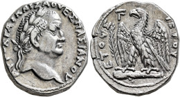 SYRIA, Seleucis and Pieria. Antioch. Vespasian, 69-79. Tetradrachm (Silver, 26 mm, 15.59 g, 1 h), RY 3 = 70/1. ΑΥΤΟΚΡΑΤ ΚΑΙΣΑ ΟΥЄΣΠΑΣΙΑΝΟΥ Laureate he...