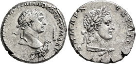 SYRIA, Seleucis and Pieria. Antioch (?). Trajan, 98-117. Tetradrachm (Silver, 23 mm, 14.80 g, 5 h), Rome mint for Antioch, circa 108. [ΑΥΤΟΚΡ ΚΑΙC ΝЄΡ...