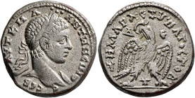 SYRIA, Seleucis and Pieria. Antioch. Elagabalus, 218-222. Tetradrachm (Billon, 26 mm, 12.89 g, 5 h), COS II = 219. AYT•K•M•A•••ANTⲰNЄINOC•CЄB Laureate...