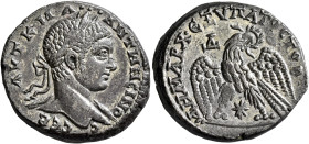 SYRIA, Seleucis and Pieria. Antioch. Elagabalus, 218-222. Tetradrachm (Billon, 27 mm, 14.80 g, 5 h), 'Carrhae issues', 219. AYT K M A•••ANTⲰNЄINOC CЄB...