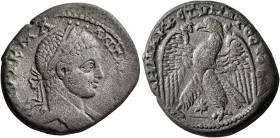 SYRIA, Seleucis and Pieria. Antioch. Elagabalus, 218-222. Tetradrachm (Billon, 27 mm, 13.96 g, 6 h), COS II = 219. AYT K M A•••ANT[ⲰNЄINOC CЄB] Laurea...