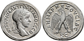 SYRIA, Seleucis and Pieria. Antioch. Gordian III, 238-244. Tetradrachm (Billon, 28 mm, 11.32 g, 1 h), Issue I, 238-240. AYTOK K M ANT ΓOPΔIANOC CЄB La...