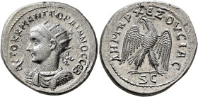 SYRIA, Seleucis and Pieria. Antioch. Gordian III, 238-244. Tetradrachm (Billon, 28 mm, 12.82 g, 1 h), Issue I, 238-240. AYTOK K M ANT ΓOPΔIANOC CЄB Ra...