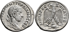 SYRIA, Seleucis and Pieria. Antioch. Gordian III, 238-244. Tetradrachm (Billon, 26 mm, 11.07 g, 2 h), Issue III, 242-244. AYTOK K M ANT ΓOPΔIANOC CЄB ...
