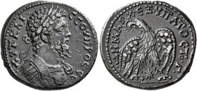 SYRIA, Seleucis and Pieria. Laodicea ad Mare. Septimius Severus, 193-211. Tetradrachm (Billon, 27 mm, 12.54 g, 12 h), 208-209. AYT KAI CЄOYHPOC CЄ Lau...