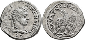 SYRIA, Seleucis and Pieria. Laodicea ad Mare. Caracalla, 198-217. Tetradrachm (Billon, 29 mm, 13.18 g, 1 h), 209-211. •AYT•KAI•ANTΩNЄINOC•CЄ• Laureate...