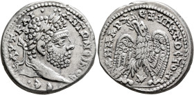 SYRIA, Seleucis and Pieria. Laodicea ad Mare. Caracalla, 198-217. Tetradrachm (Billon, 28 mm, 13.72 g, 1 h), 212-213. •AYT•KAI• •ANTΩNЄINOC •CЄ• Laure...