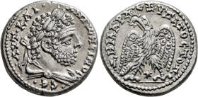 SYRIA, Seleucis and Pieria. Laodicea ad Mare. Caracalla, 198-217. Tetradrachm (Billon, 26 mm, 15.00 g, 1 h), 212-213. •AYT•KAI• •ANTΩNЄINOC •CЄ• Laure...